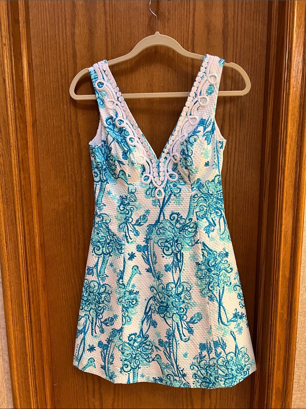 Lilly Pulitzer White and Turquoise Floral Dress